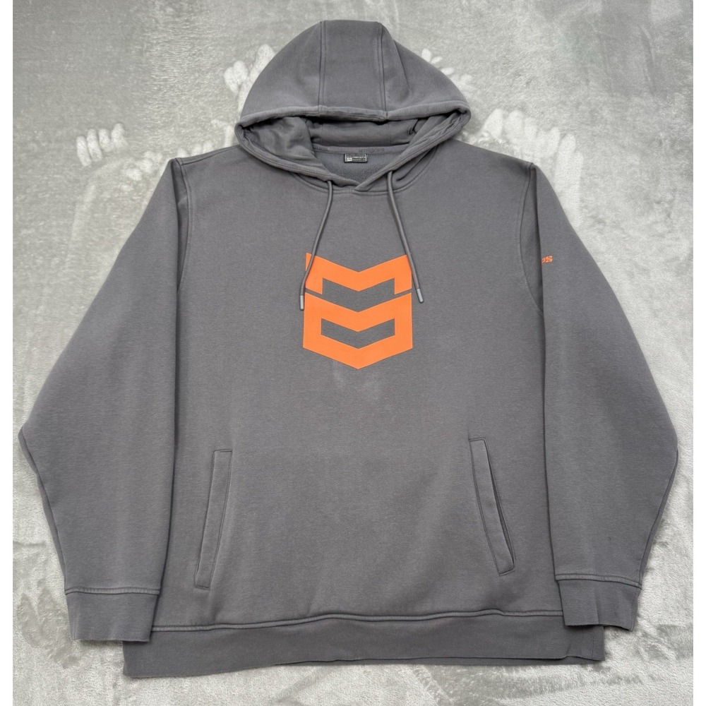 MTN Ops Hoodie Mens 2XL Gray Pullover Sweatshirt Graphic Logo Hiking Trail Gear